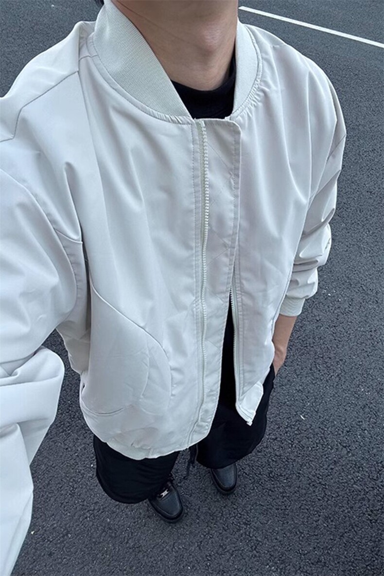 白色ma1飞行员夹克外套美式复古休闲棒球服JK2402A特P58,男装夹克,星座908-1