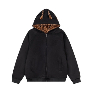 冬新款美式复古猫耳豹纹棉服宽松保暖学生棉衣外套X610-P110网图,詹小猪男朋友穿搭微胖图片