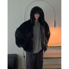 706-1-MY0056-P148冬季男士保暖毛绒连帽仿貂毛外套座山雕棉服，男装棉衣，星座706-1