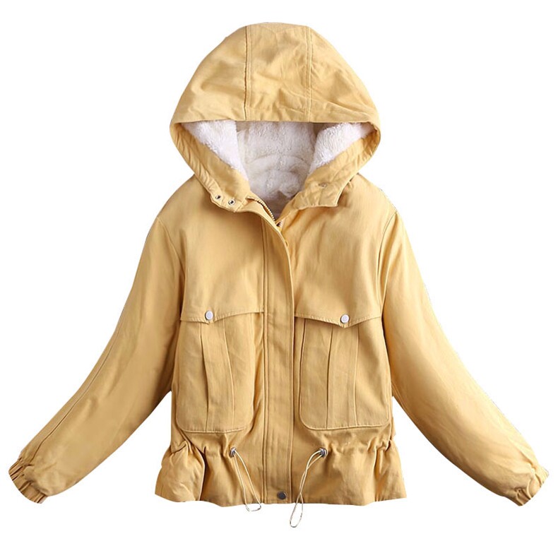 现货冬季时尚中长款宽松工装羊羔毛加厚棉服女487102P130控188,女装棉衣/棉服,艾青服饰