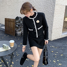 2024年冬季加羽绒短裙小香风套装女修身公主风显瘦A字裙两件套,女装套装/套裙,霓裳依族, 2024年冬季加羽绒短裙小香风套装女修身公主风显瘦A字裙两件套,女装套装/套裙,霓裳依族,