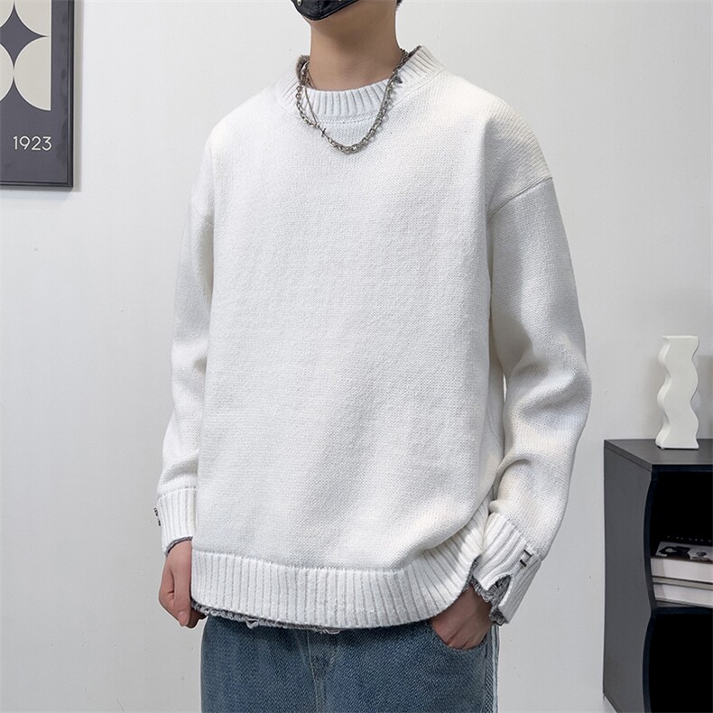 秋款男假两件毛衣圆领开叉针织衫休闲线衣M883P52,男装针织衫/毛衣,星座1013-1