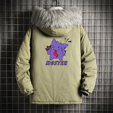 MM48087-P130冬季大毛领衣男士大码加厚袄男服网格挂拍，男装棉衣，电商A040A