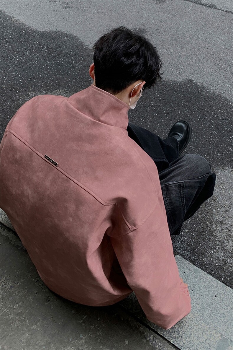 1港风美式复古做旧面料双拉链大口袋PU皮衣夹克男JK77777P95控128,男装夹克,星座226-2