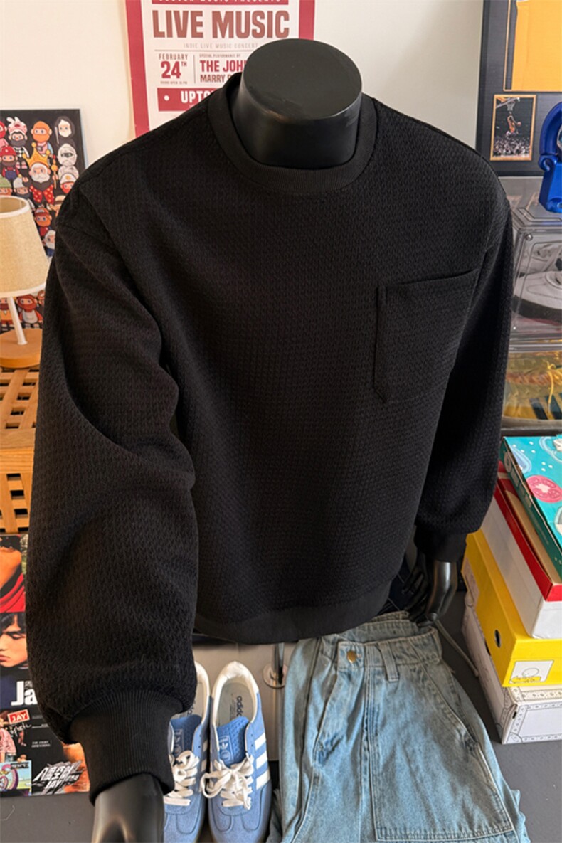 2026春季新款港风假模大码基础款圆领卫衣M-5XHW25836-特P35,男装卫衣,电商A022