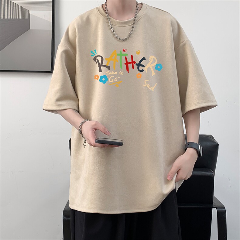 麂皮绒短袖t恤男大码半袖男 JD82301-P25图片