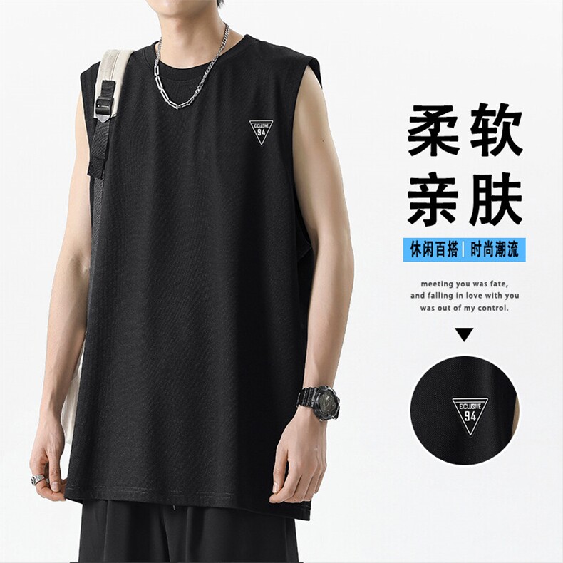 显瘦无袖t恤夏季薄款宽松冰丝速干背心休闲TT382-特批3459,男装T恤,星座718