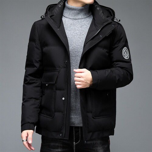 中长款白鸭绒羽绒服中年爸爸装连帽羽绒休闲外套男ALXB8818-P285，男装羽绒服，电商B212（原钱塘6029）