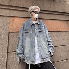 美式休闲拉链设计感牛仔外套男潮牌春秋港风潮牌百搭上衣韩版夹克，男装夹克，星座410-7