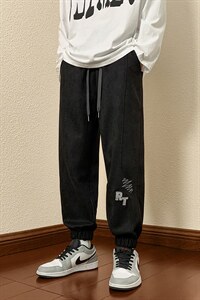 2024秋冬新款 港风 字母刺绣宽松束脚休闲裤运动裤K238-P60图片