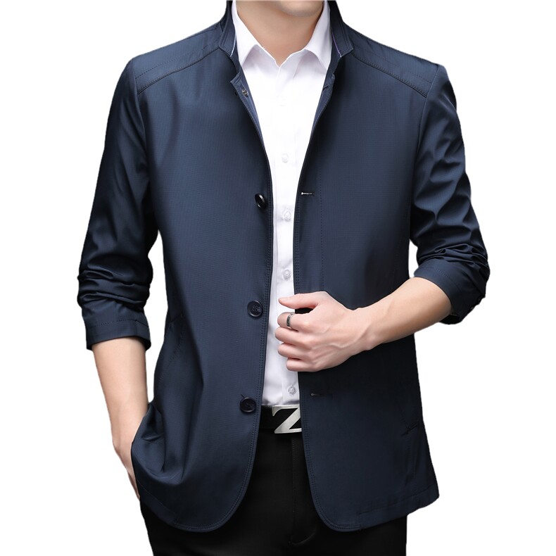 男士2023年秋季新款长袖立领茄克休闲中年男士夹克MY909-P140,男装夹克,电商B212（原钱塘6029）
