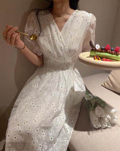 2079天丝小雏菊连衣裙，女装连衣裙，Mu Mu