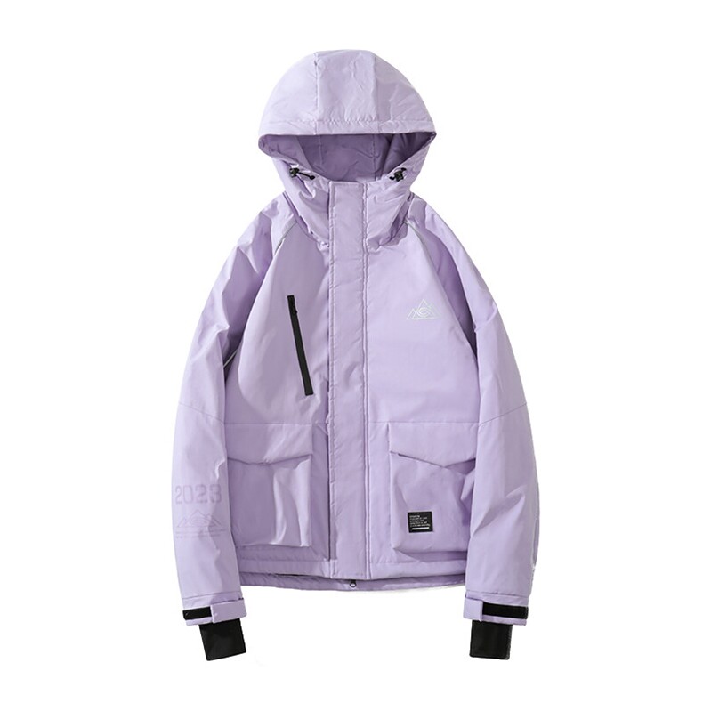 冬季单板双板防风保暖滑雪服男女反光条加绒加厚时尚外套M69-P170,男装棉衣,电商A001