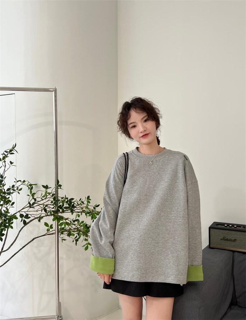 7225-1翻边卫衣，女装卫衣/绒衫，续加 XJ