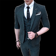 夏季薄款礼服商务西装三件套男装西服套装1012-W8013-P255，男装西服，星座1012