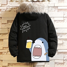 MM48137-P130冬季大毛领棉衣男士大码加厚棉袄男棉服砖墙挂拍，男装棉衣，电商A040A