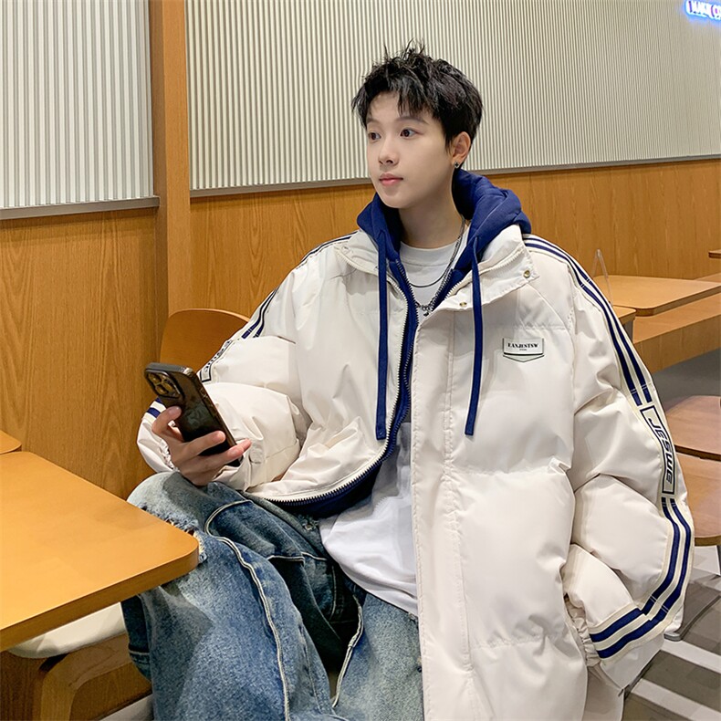 棉衣男冬季新款港风K宽松假两件宽松连帽学生棉服MY8882-P82,男装棉衣,星座214-3