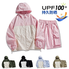 UPF100+有报告凉感轻薄透气套装防晒服两件套HS623-P75，男装防晒衣，星座1206（原A206）