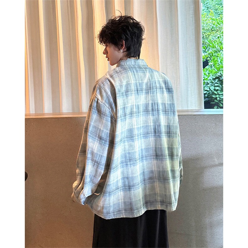 CS1157-特批45控88风盘扣衬衣设计感宽松潮上衣外套大码衬衫,男装衬衫,电商A059