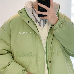 新款男百搭设计感纯色潮流情侣港风棉衣M066-P90控148图片