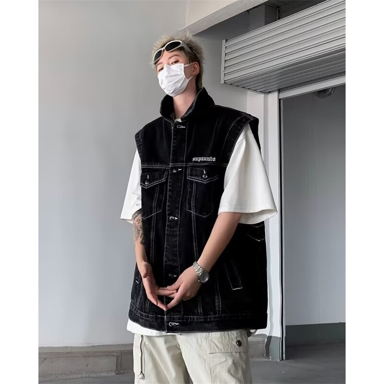 F398P55男生秋装新中式潮牛仔外套男复古宽松水洗做,男装工装外套,星座512-6