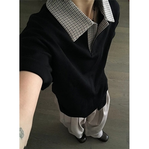 百搭假两件男女拼接装饰搭配假衬衫卫衣加分叠穿领子潮 TR337图片