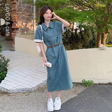 现货夏季牛仔拼色连衣裙2C098-820P135K188，女装连衣裙，2C098