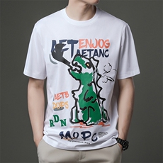 AC23795钱塘2020-3新款潮流时尚印花男士圆领短袖T恤休闲上衣P50，男装T恤，钱塘207-3