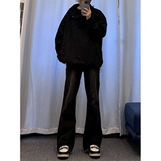 美式hiphop牛仔裤修身直筒微喇叭裤加绒-P65，男装牛仔裤，星座310A-4