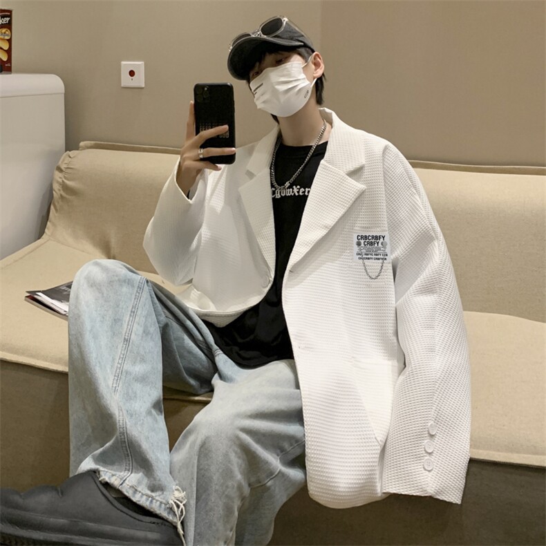 2022春季华夫格西装外套男ins痞帅西服高级感炸街男装  W2944-P53图片