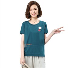 圆领时尚短袖T恤潮流百搭2021年夏季直筒韩版，女装T恤，小林双子