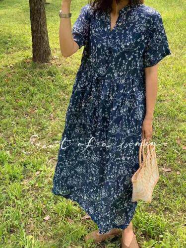 麻料连衣裙，女装连衣裙，潘卓