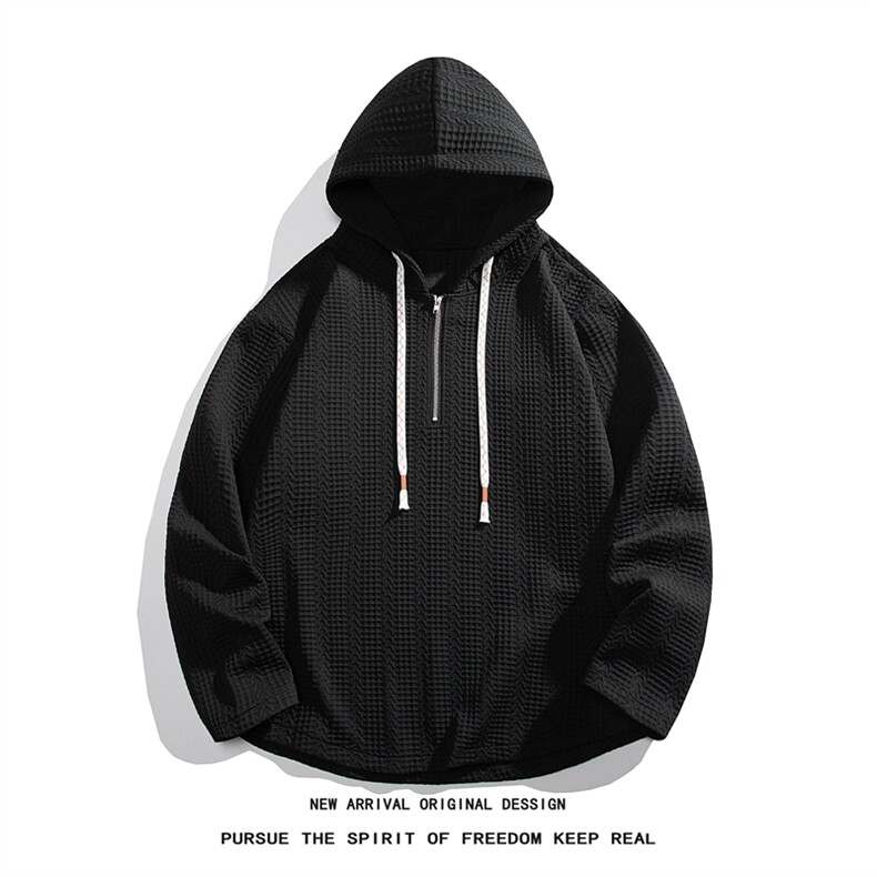 W9005/P55春装白底现货提花连帽个性外套男宽松大码上衣潮男外套，女装短外套，电商A141