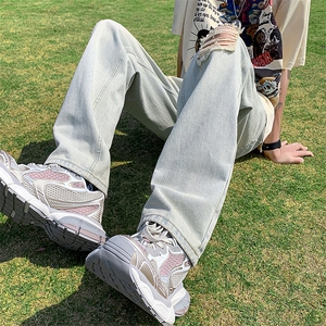 破洞牛仔裤男小直筒B342-K7035-P55直播品质