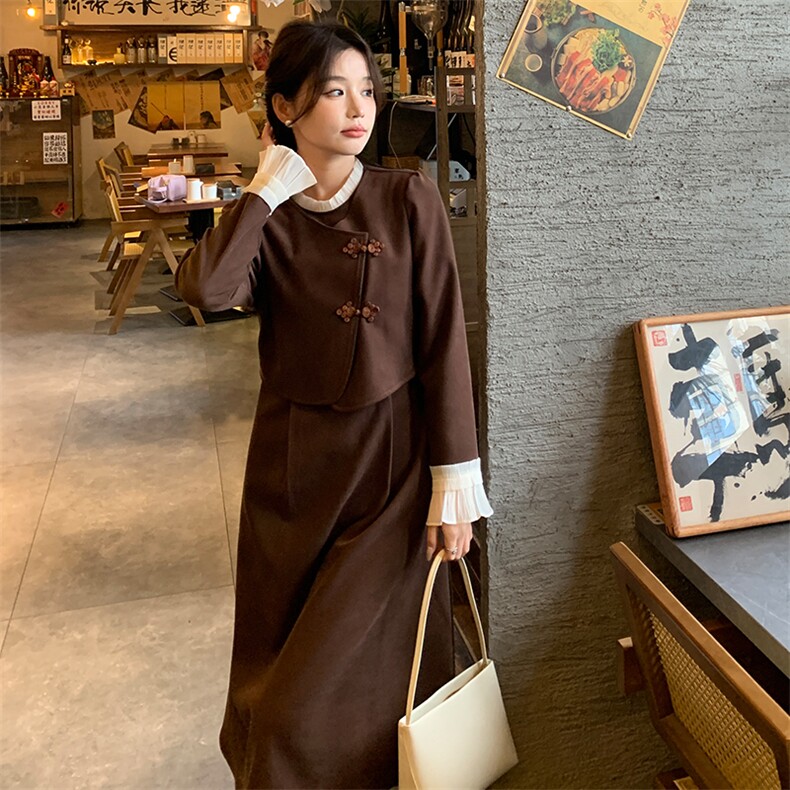 2024春装新中式假两件长袖连衣裙浙宝B2楼239-P130-控185,女装连衣裙,姿衣轩