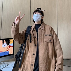A692-P60新款潮牌翻领百搭工装夹克美式复古宽松牛仔外套男士，男装夹克，星座512-6