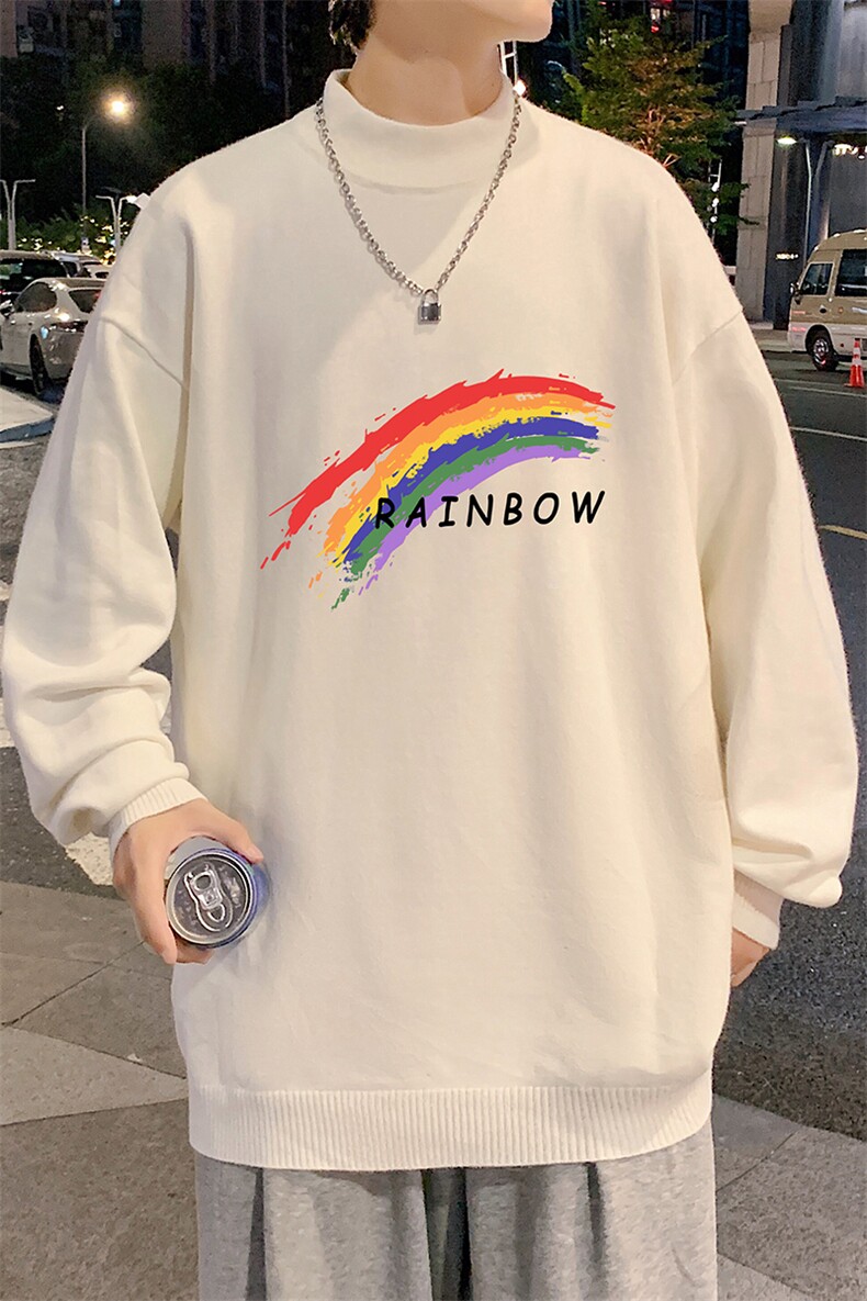 M18064-P45加绒款-P65半高领毛衣男士大码针织衫男毛线衣男,男装针织衫/毛衣,电商A040