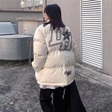 2025新款潮美式高街棉服外套女潮牌复古百搭棉衣棉袄面包服冬季，男装棉衣，星座506A