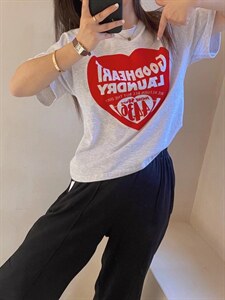 上新 植绒大爱心印花短袖,其它,MY.counter