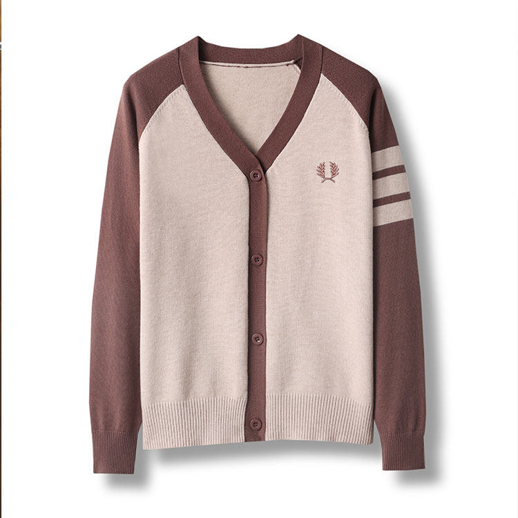 2024年秋季圆领长袖时尚气质条纹拼接针织衫，女装针织衫/毛衣，百纯羊绒