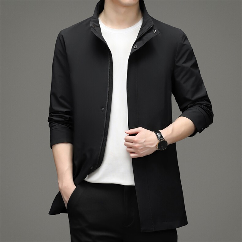 秋季翻领夹克休闲外套男装新款男士中年宽松风衣MNSA6628806-P195，男装风衣，电商B212（原钱塘6029）