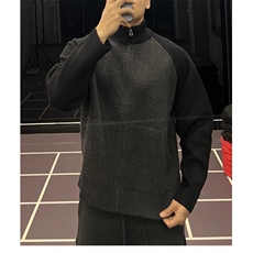 高品质秋冬男士重磅撞色拉链毛衣开衫外套网络图，男装针织衫/毛衣，星座410-7