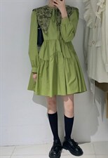 披肩两件套连衣裙，女装连衣裙，驿谷