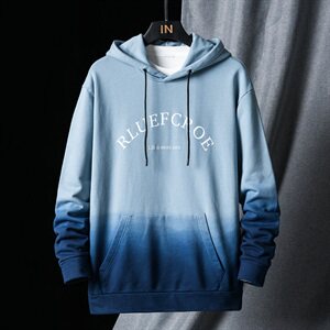 渐变色连帽卫衣潮流宽松韩版百搭休闲上衣服秋季外套DF73T图片