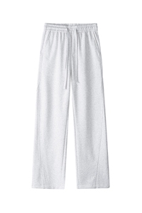 白底平铺立体重磅弯刀卫裤男美式微喇裤子休闲直筒运动裤KZ071P50图片