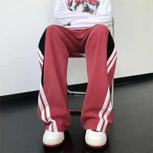 美式复古街舞运动裤男垂感休闲阔腿裤拖地裤子 XZ514-2-K1558-P63图片
