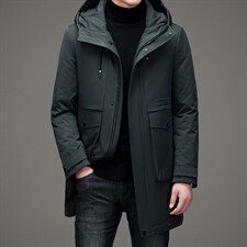 连帽羽绒男冬季保暖商务休闲外套中年爸爸男装羽绒服ZL7793-P300图片