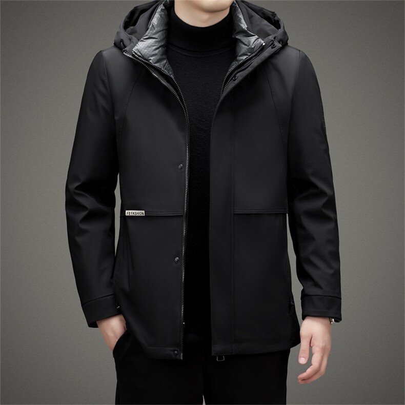 V2361钱塘2020-3秋冬中年男士连帽羽绒服保暖商务休闲外套P285,男装羽绒服,钱塘207-3