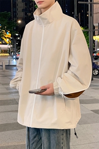 港风二开拼接上衣夹克宽松落肩立领冲锋衣外套 JK861 P65图片