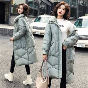 2020冬季新款韩版大码女装中长款加厚羽绒服兔毛拼接保暖时尚潮图片